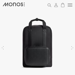 Monos Metro Backpack With Classic Kit And Metro Folio Kit In Black Nylon
